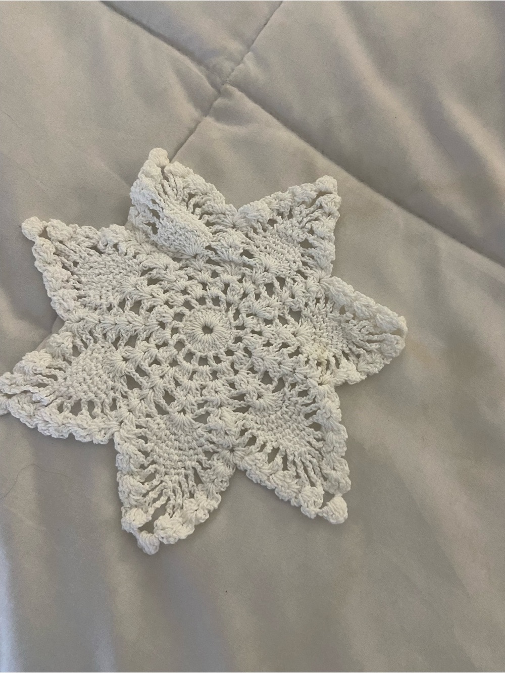 White Crochet Star Bath Doily - Decorative Home Bath Accent